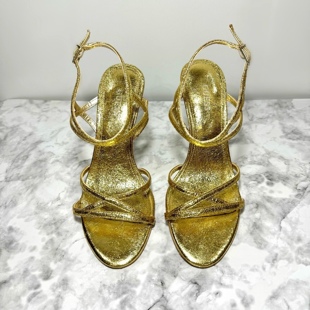 Guess Gold Strappy Heels